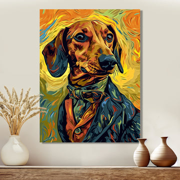 Stylish Dachshund In Elegant Suit - Dog Dachshund Wall Decor